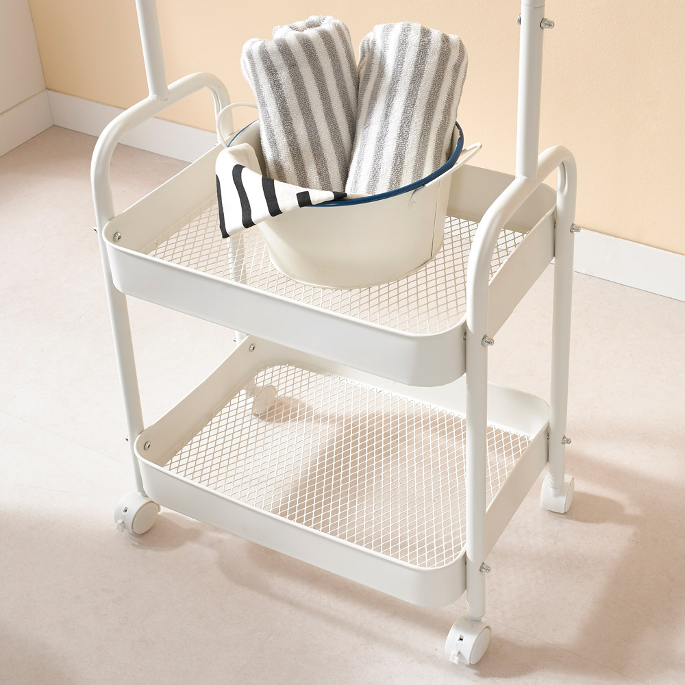 이동식 트롤리 행거 2단 스탠드 옷걸이 철제 행거 400