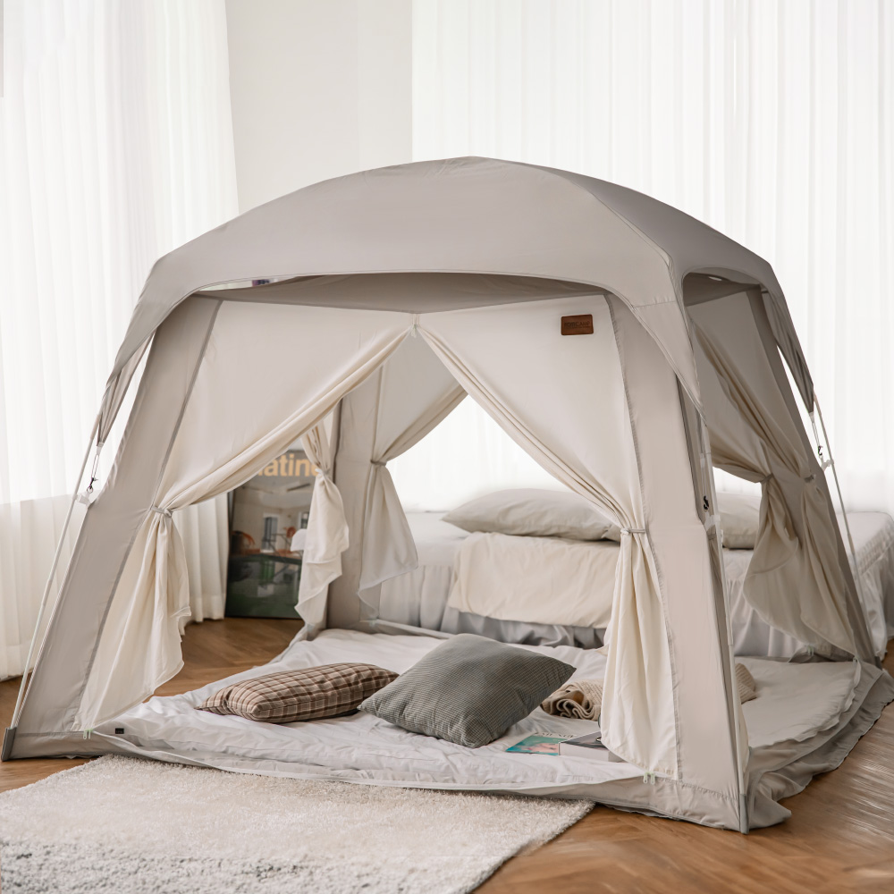 로티캠프 난방 텐트 침대 방한 사각 실내 수면 보온 우풍 방풍 거실 슈퍼싱글