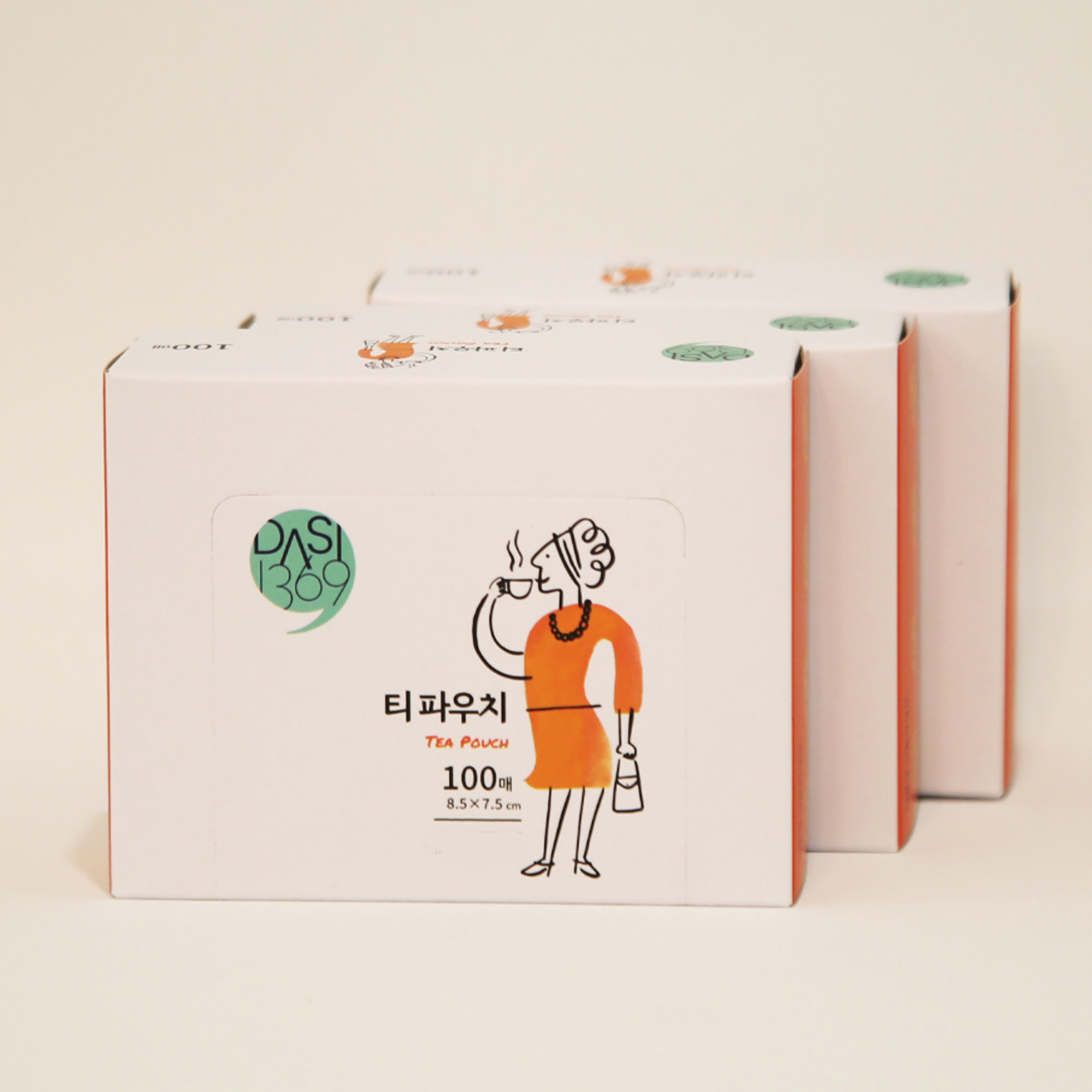 티파우치 100매X3팩 티망 찻잎거름망 차여과기 공티백 차티백 티필터 티백 - 상품 이미지