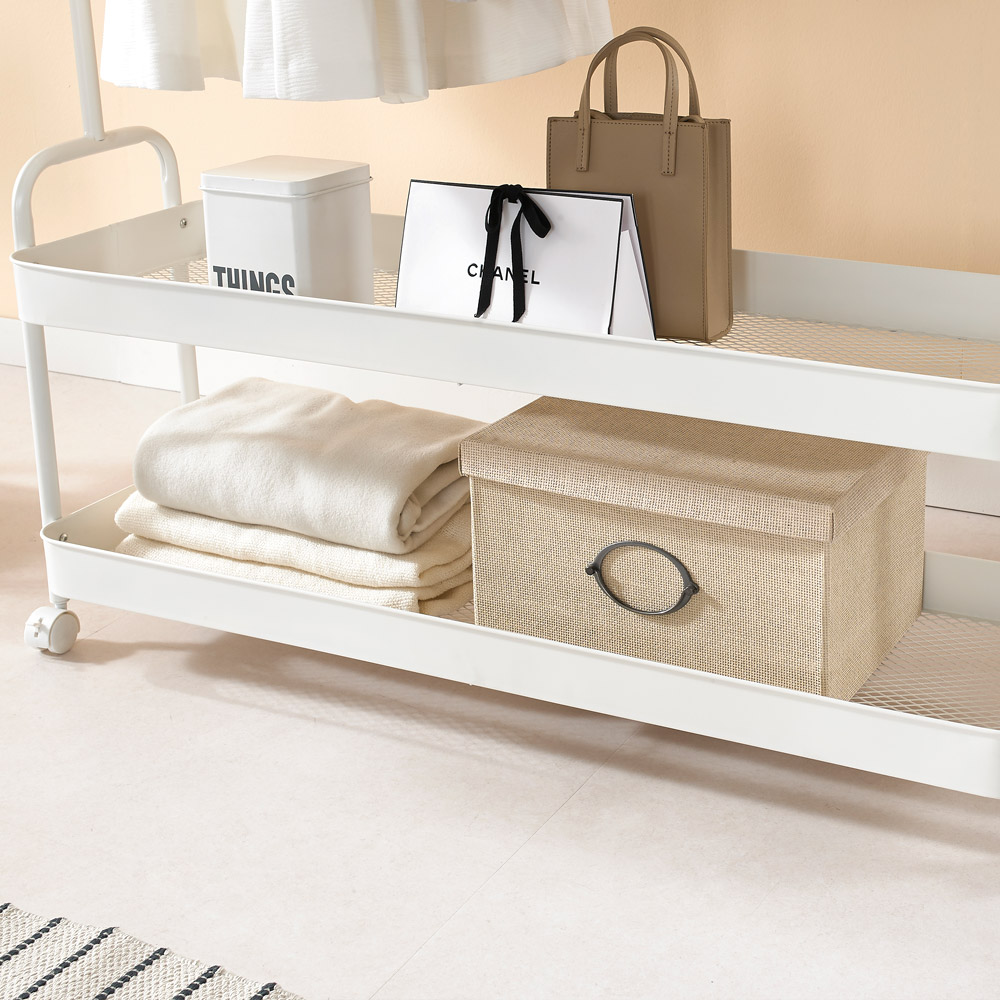 이동식 트롤리 행거 2단 스탠드 옷걸이 철제 행거 400