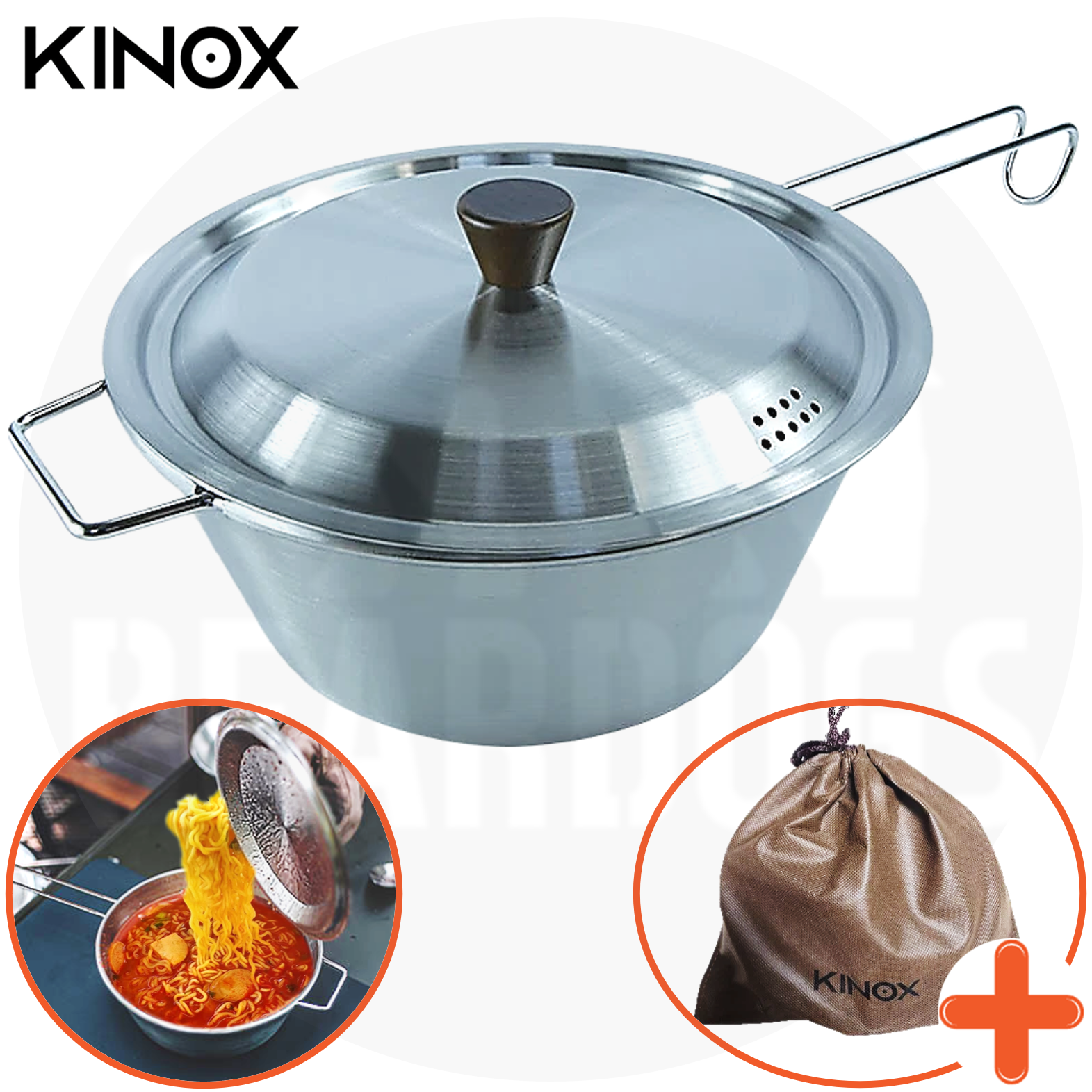 키녹스 빅 시에라 컵+뚜껑 1800 캠핑 냄비 스텐 나무손잡이