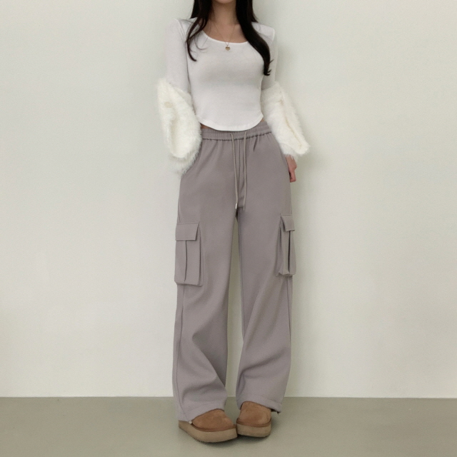 볼디즈 바스락 카고 포켓 핀치 와이드+조거 2way나일론 트레이닝 팬츠 봄 바지 상세 이미지 27