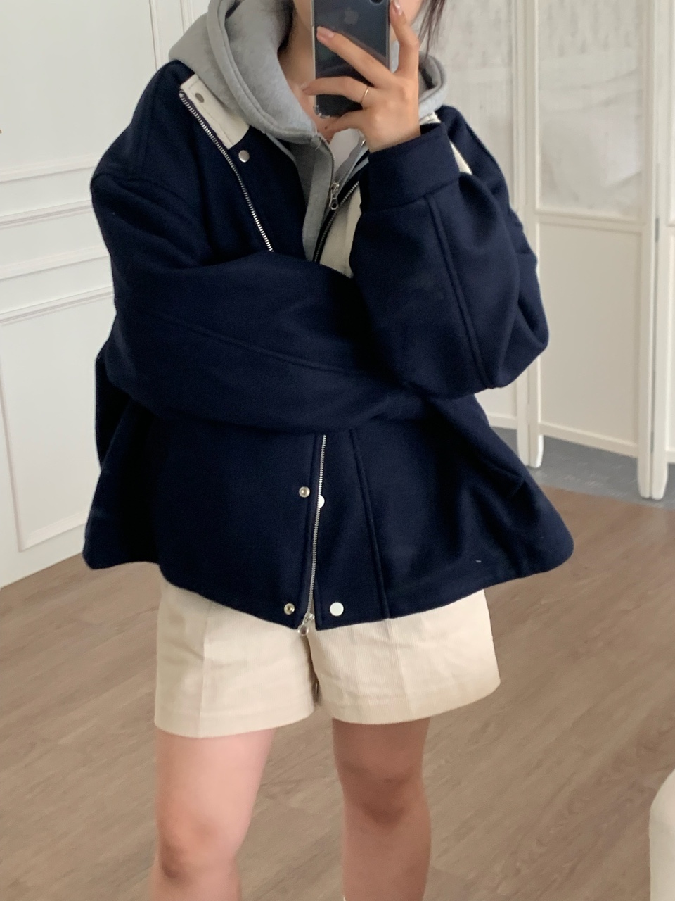 루즈 하이넥 플리스 점퍼 (2color) 상세 이미지 17