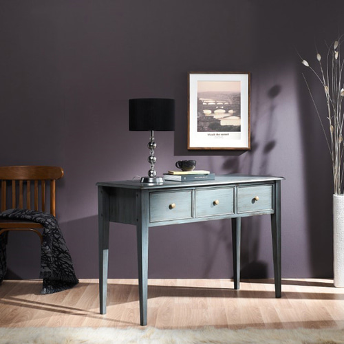 피어스3 원목 엔틱 미니 슬림 폭좁은 콘솔 테이블 화장대 거실 현관 복도 그레이