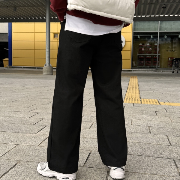 1+1 남자 웬들 봄 가을 면 치노 밴딩 와이드 팬츠 - 상세 이미지 5