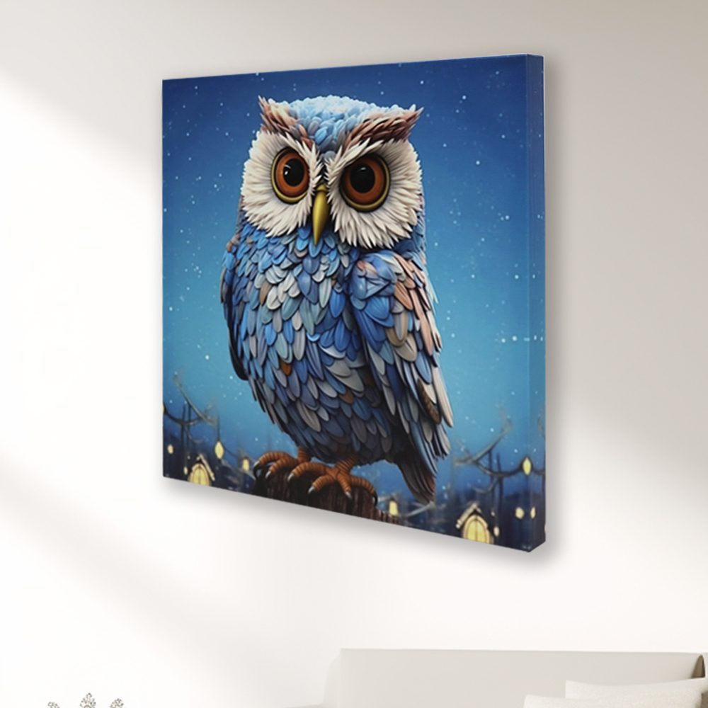 재물 부엉이 45x45cm 캔버스액자 부엉이그림 - 상세 이미지 3