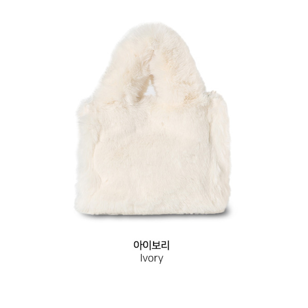 따뜻한 겨울 핸드백 스퀘어 미니 토트백 여친 엄마 가방선물 겨울 손가방 크로스백 겸용 - 상세 이미지 3