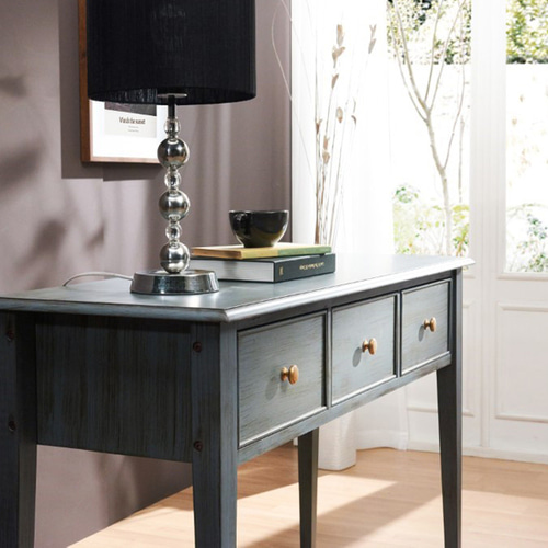 피어스3 원목 엔틱 미니 슬림 폭좁은 콘솔 테이블 화장대 거실 현관 복도 그레이