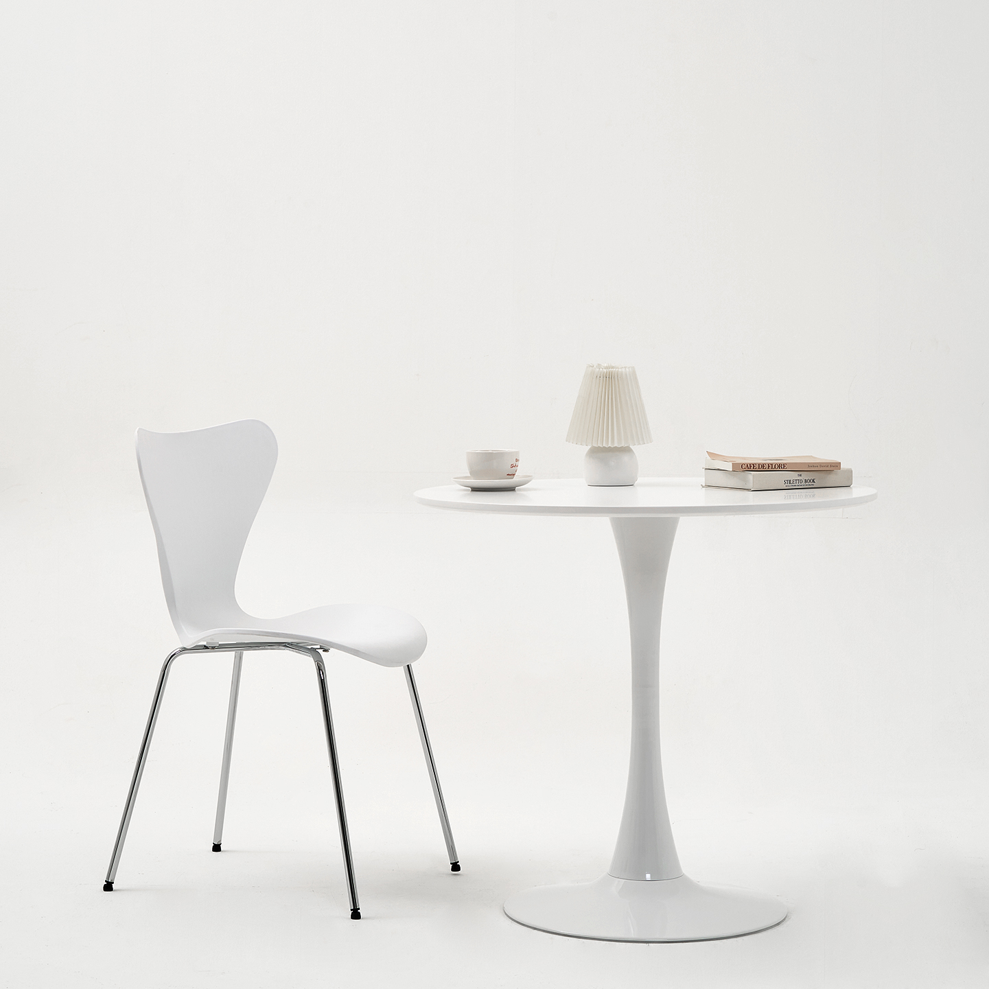 얼라이브즈 코지 우드 원형 라운드 테이블 600mm, 화이트 - 상세 이미지 3