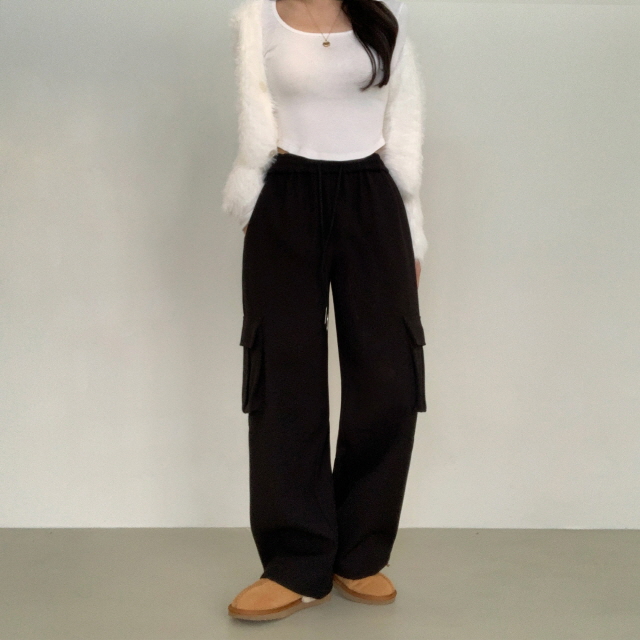 볼디즈 바스락 카고 포켓 핀치 와이드+조거 2way나일론 트레이닝 팬츠 봄 바지 상세 이미지 50