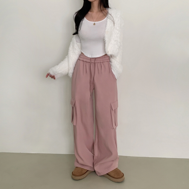 볼디즈 바스락 카고 포켓 핀치 와이드+조거 2way나일론 트레이닝 팬츠 봄 바지 상세 이미지 8