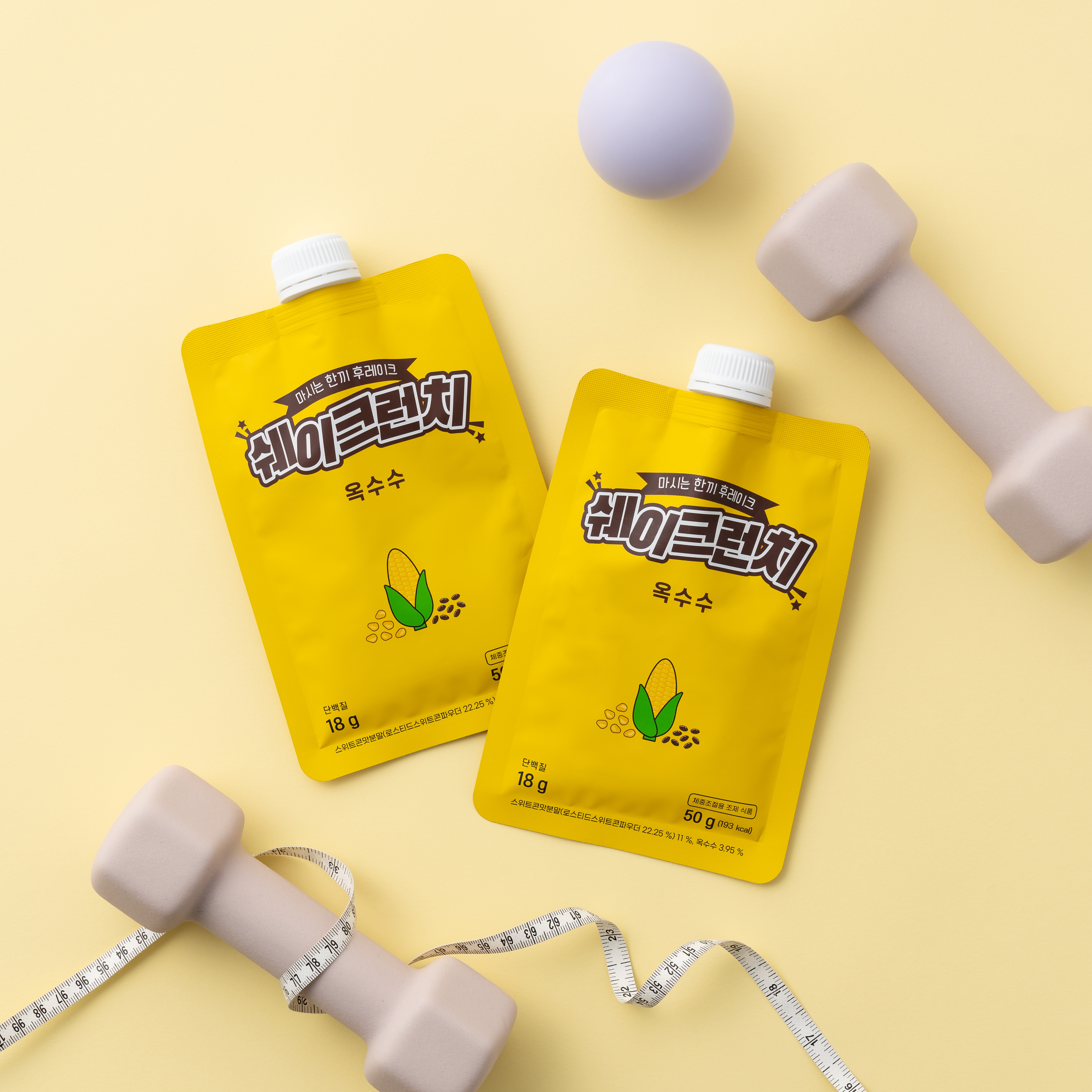 옥수수 단백질 쉐이크 파우치 쉐이크런치 50g 20개 식사대용 프로틴 간편식 이미지 6