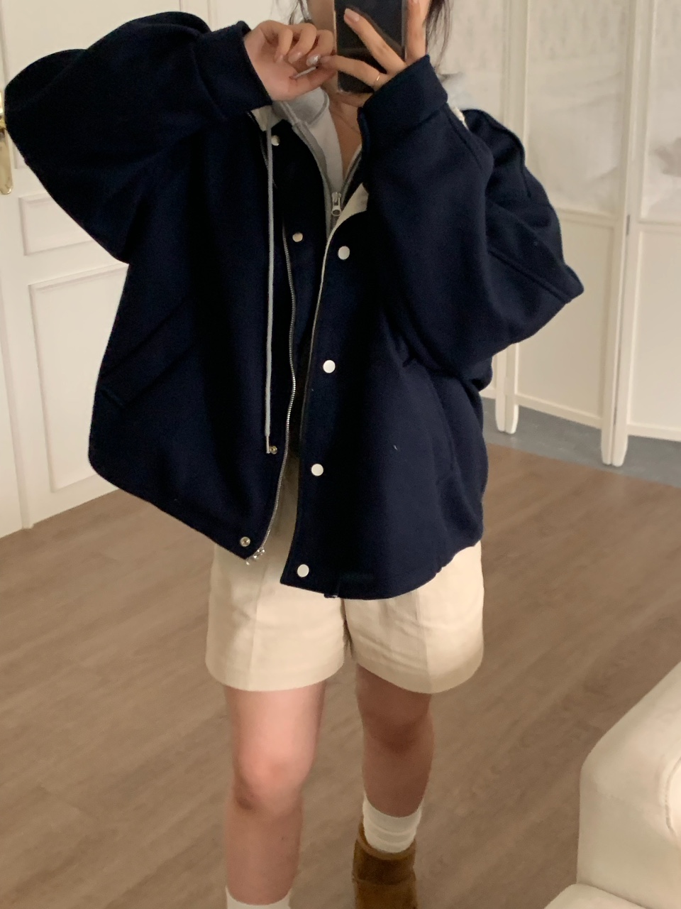 루즈 하이넥 플리스 점퍼 (2color) 상세 이미지 2