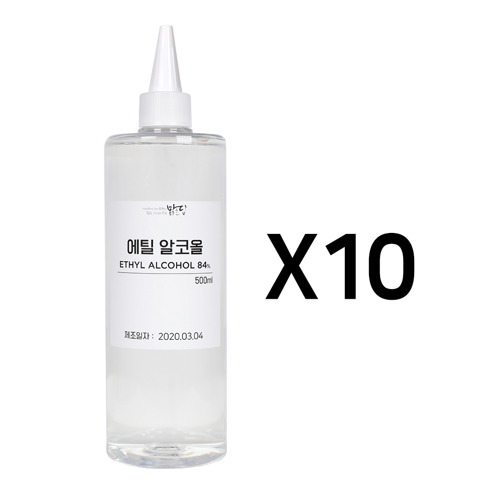 [10개] 맑을담 소독용 식물성 에탄올 에틸알코올 84% 500ml - 상품 이미지