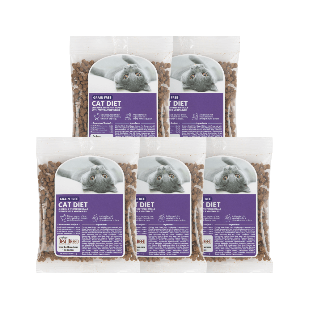 고양이사료샘플 베스트브리드 그레인프리 캣 다이어트 1등급 고양이사료 닭고기, 100g, 5개