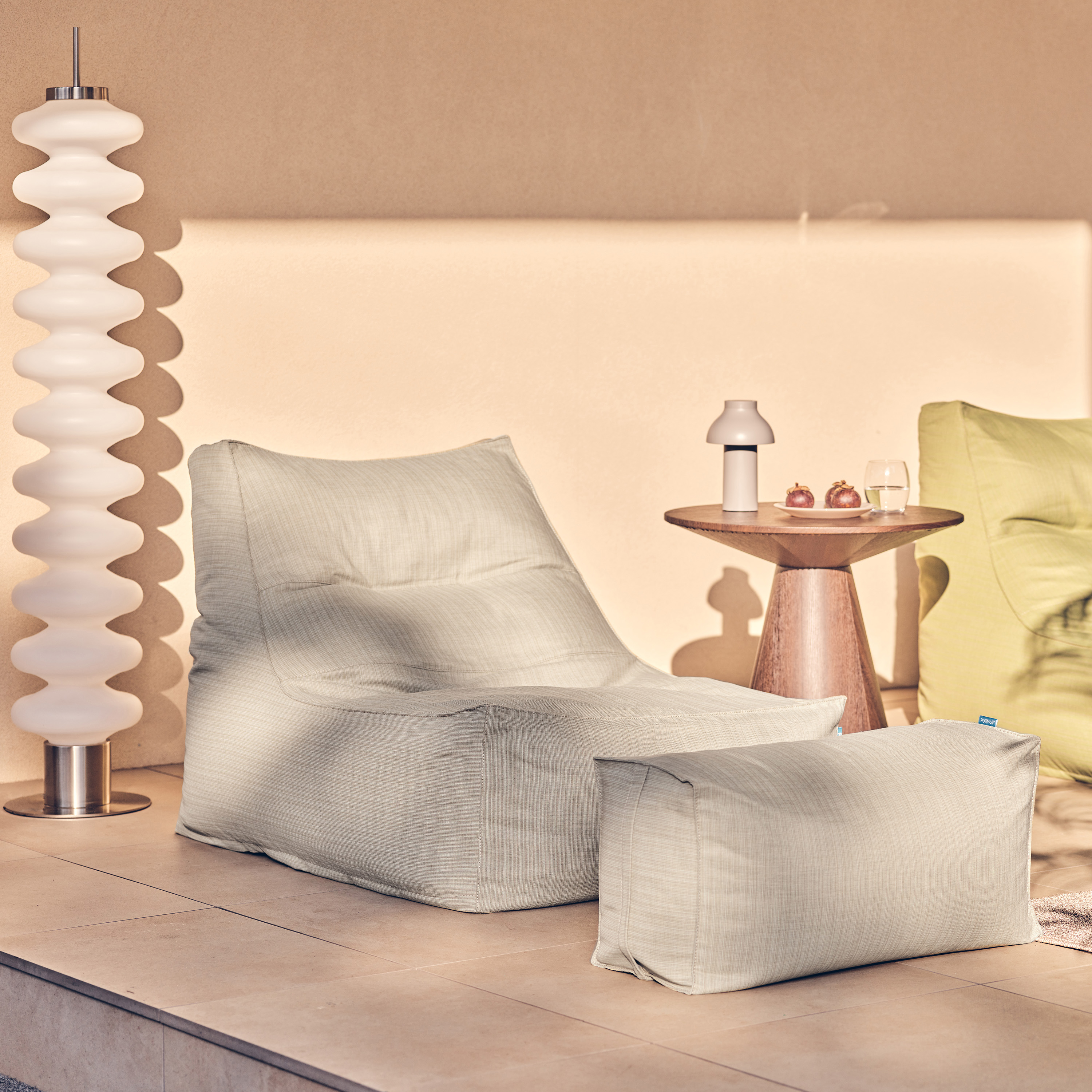 폴리몰리 빈백소파 1인용 대형 607R 실내외 겸용 좌식 쇼파 쿠션, 팔라우 카키 (메시속커버, 선택안함)