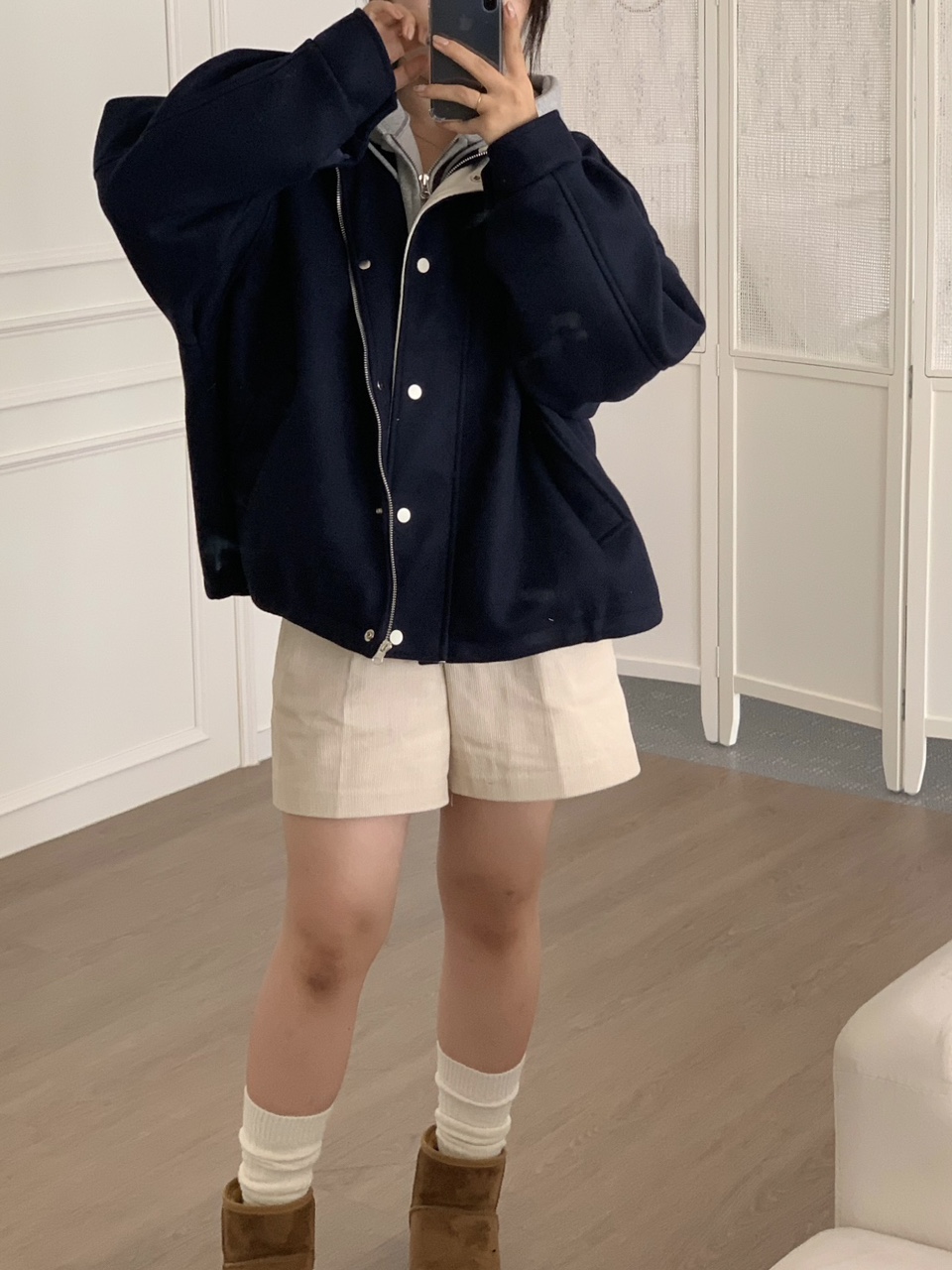 루즈 하이넥 플리스 점퍼 (2color) 상세 이미지 12