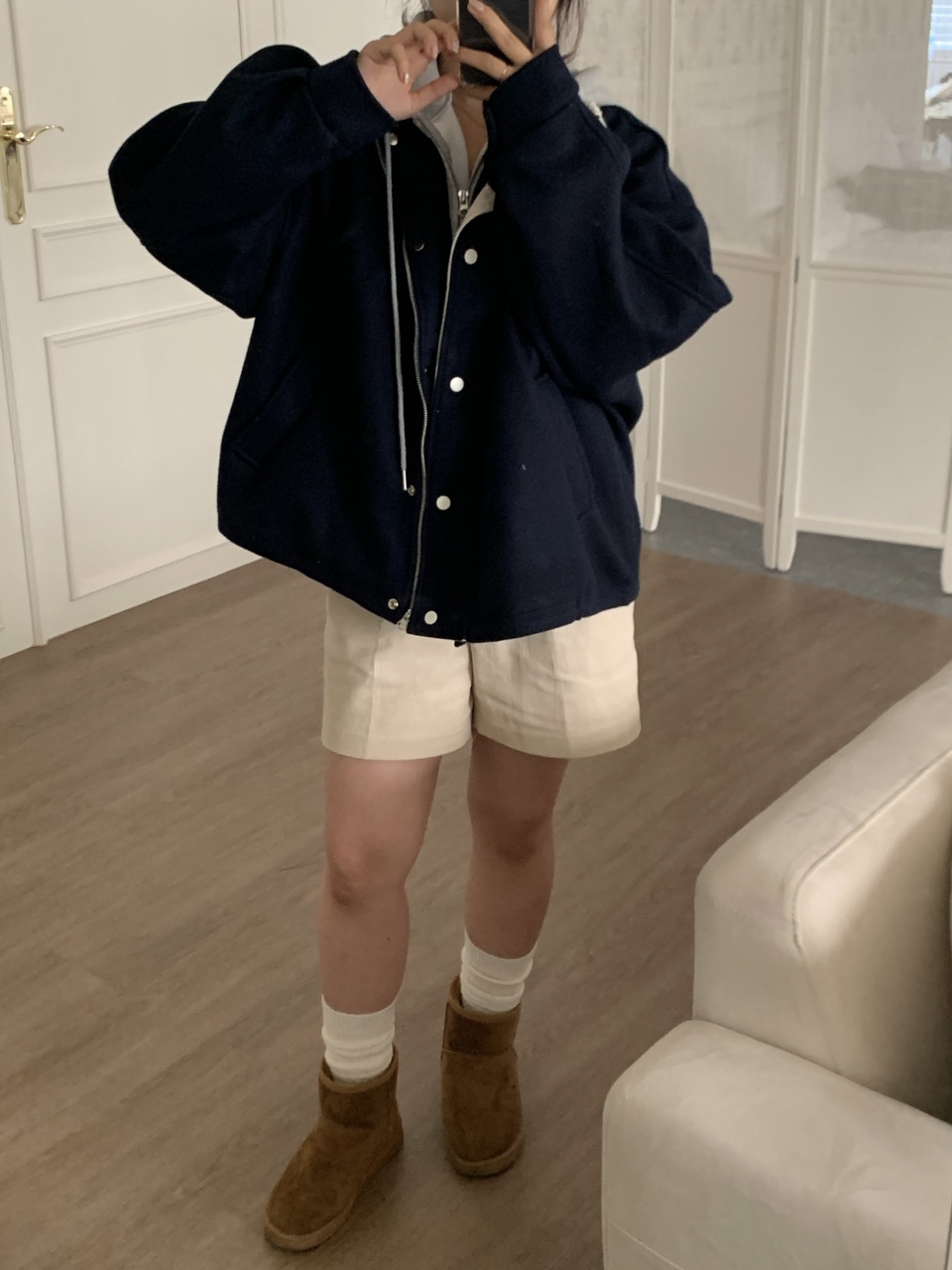 루즈 하이넥 플리스 점퍼 (2color) 상세 이미지 3