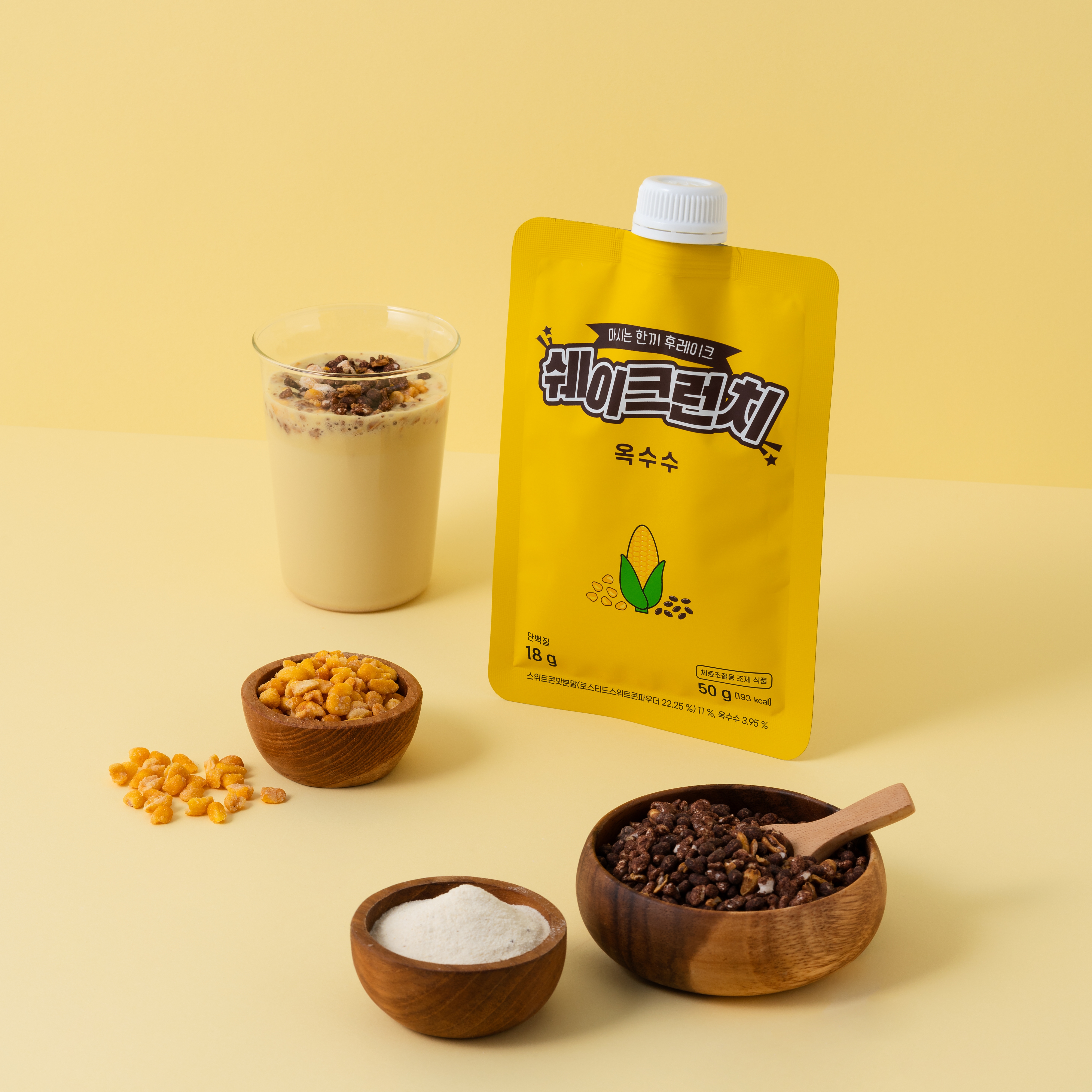 옥수수 단백질 쉐이크 파우치 쉐이크런치 50g 5개 식사대용 프로틴 간편식 이미지 6