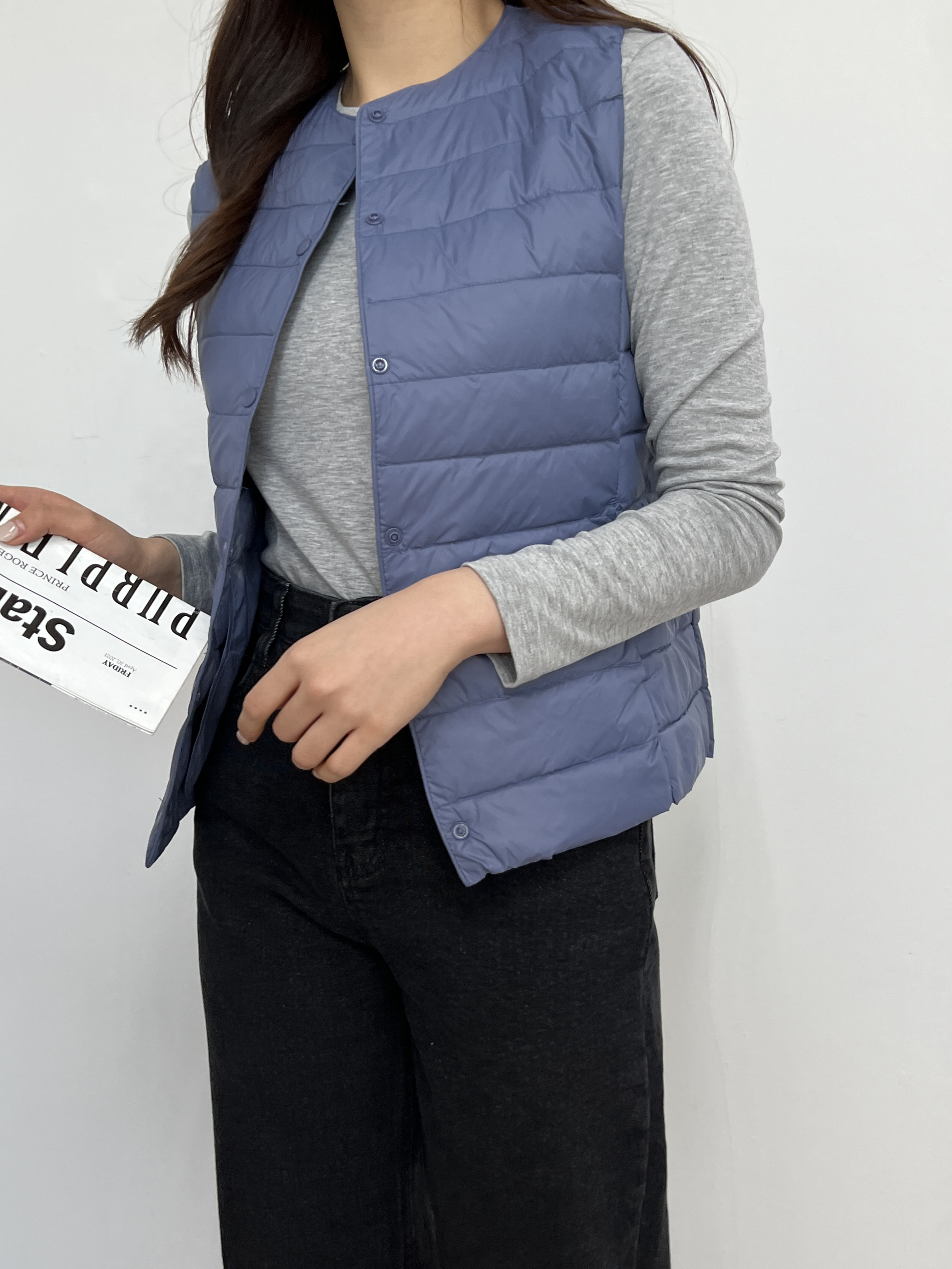 나르틴 여리핏 스판 라운드 쫀쫀 무지 긴팔 이너 티셔츠 이미지 3