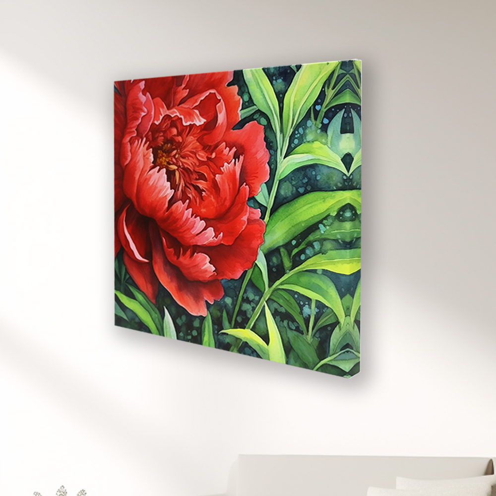 부귀 모란 80x80cm 캔버스액자 모란그림 이미지 6