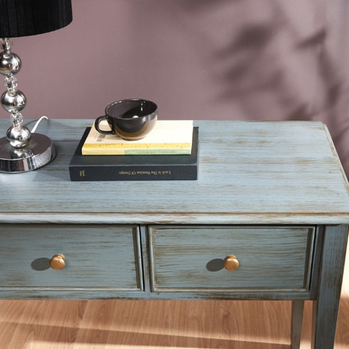 피어스3 원목 엔틱 미니 슬림 폭좁은 콘솔 테이블 화장대 거실 현관 복도 그레이