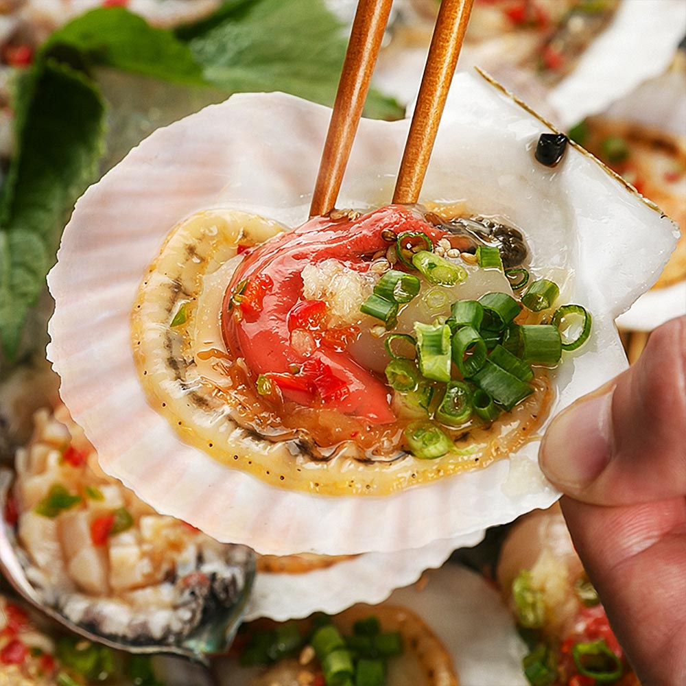 통영 제철 홍가리비 1kg 제철 세척 조개구이 캠핑 - 상품 이미지