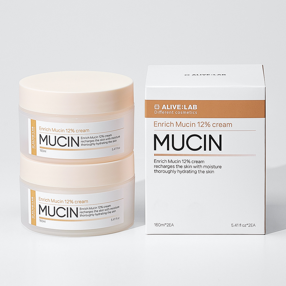 얼라이브랩 엔리치 뮤신 12% 크림 달팽이크림 세라솜크림 160ml x 2 - 상품 이미지