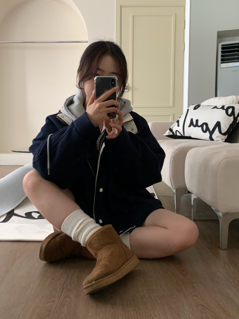 루즈 하이넥 플리스 점퍼 (2color) 상세 이미지 5