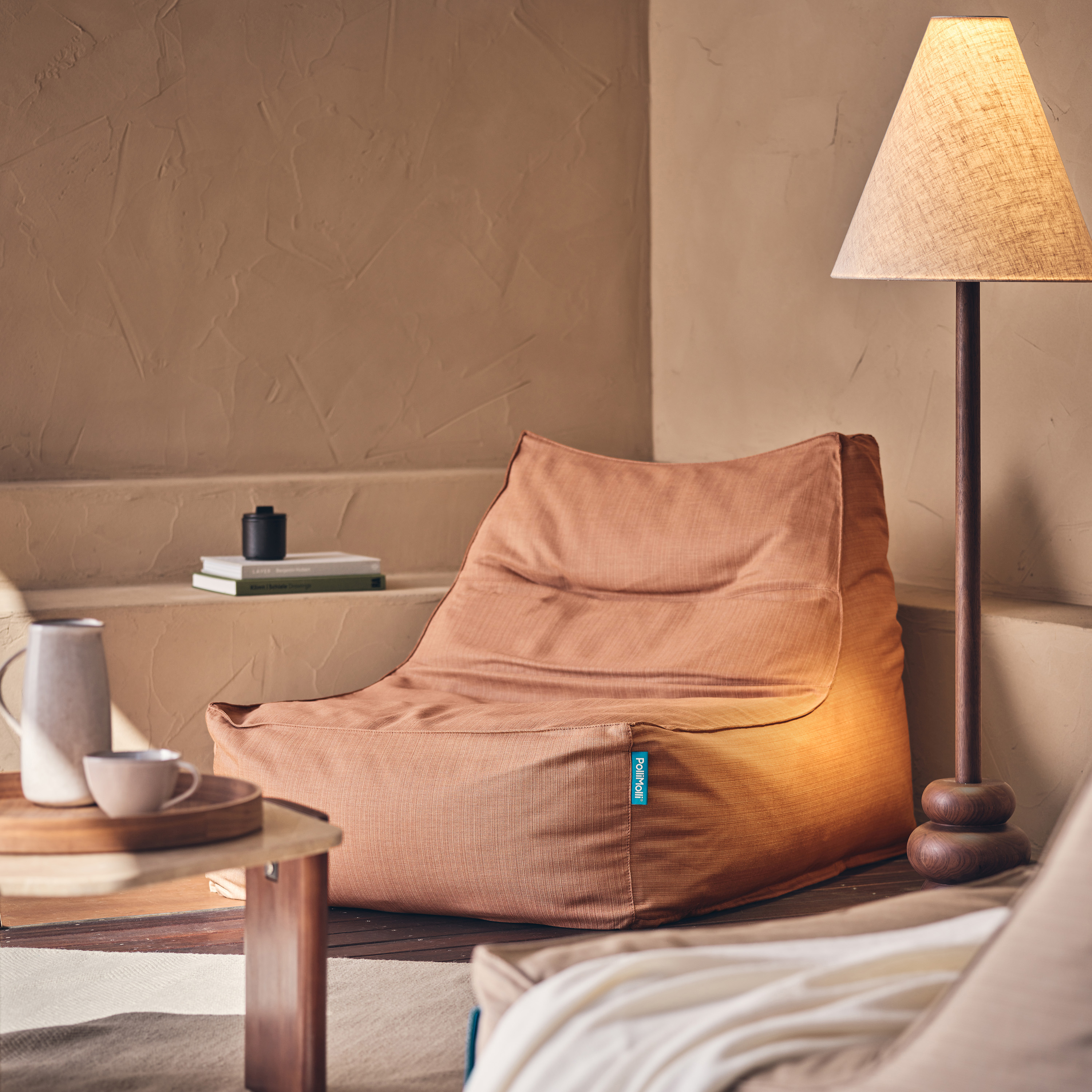 폴리몰리 빈백소파 1인용 대형 607R 실내외 겸용 좌식 쇼파 쿠션, 모나코 브릭 (메시속커버, 선택안함)