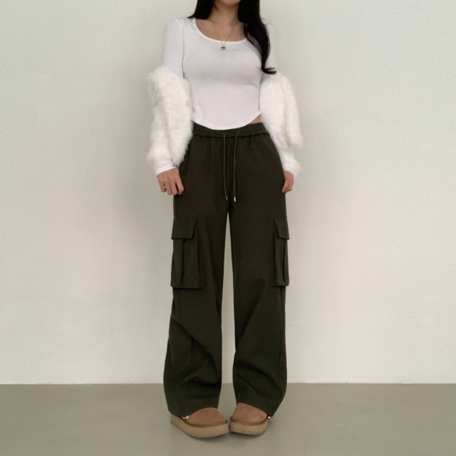 볼디즈 바스락 카고 포켓 핀치 와이드+조거 2way나일론 트레이닝 팬츠 봄 바지 상세 이미지 19