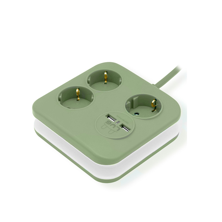 러그박스 납작 멀티탭 플러그 USB 디자인 큐브 납작한 멀티 콘센트 사각 1.4m 뉴레드 - 상세 이미지 4