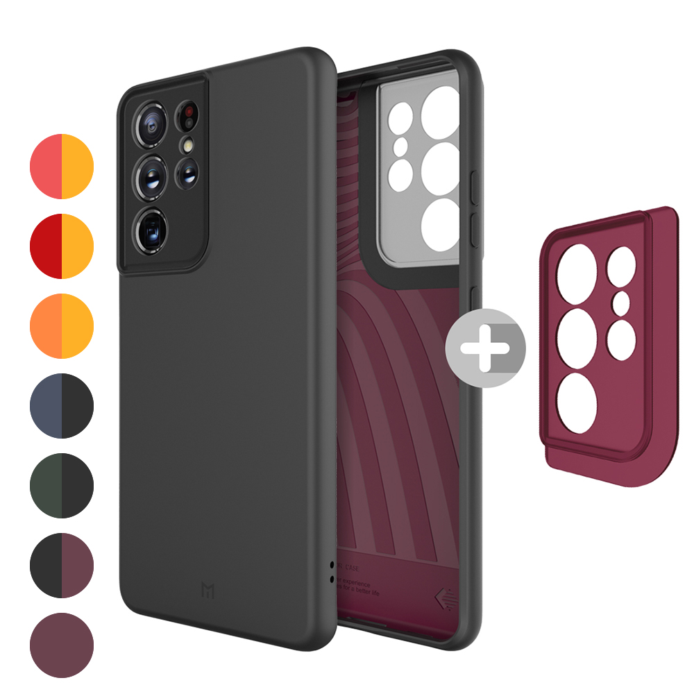 모란카노 갤럭시 S21 울트라 실리콘 케이스 블랙 - 상품 이미지