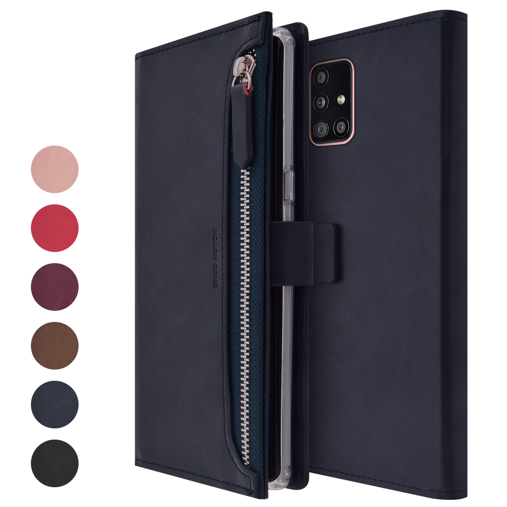 갤럭시 A51 지갑형 다이어리 휴대폰 케이스 네이비 - 상품 이미지