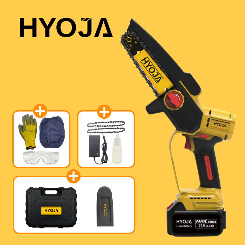 효자 미니 무선 전기톱 14cm 충전 체인톱 충전식 전동 소형