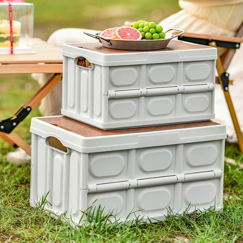 캠핑 접이식폴딩박스 (나무상판포함) 수납정리함 30L,55L 두종류