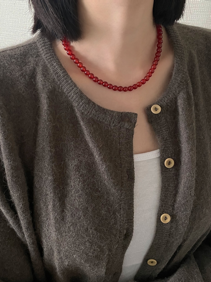 (당일배송)누브 레드 원석 오닉스 목걸이[925 silver] 상세 이미지 8