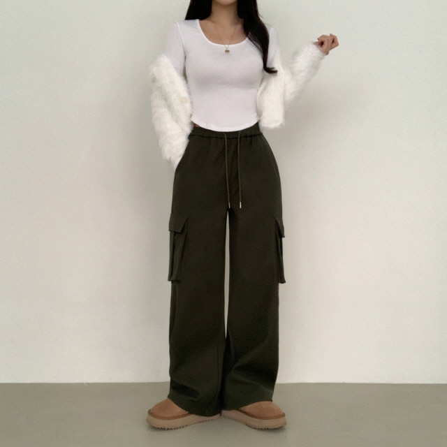 볼디즈 바스락 카고 포켓 핀치 와이드+조거 2way나일론 트레이닝 팬츠 봄 바지 상세 이미지 17