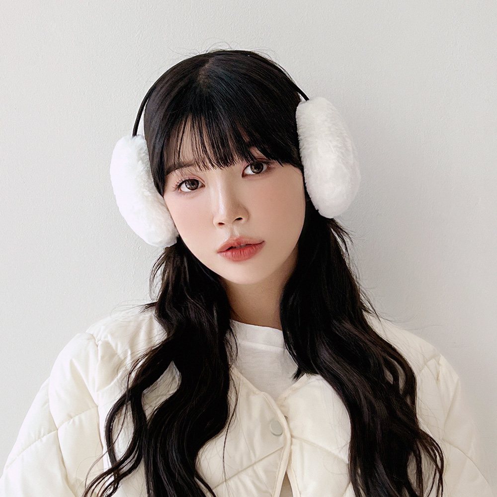 뽀송 밍크 퍼 머리띠 겨울 방한 귀마개 사이즈조절가능 털 귀덮개 - 상세 이미지 5