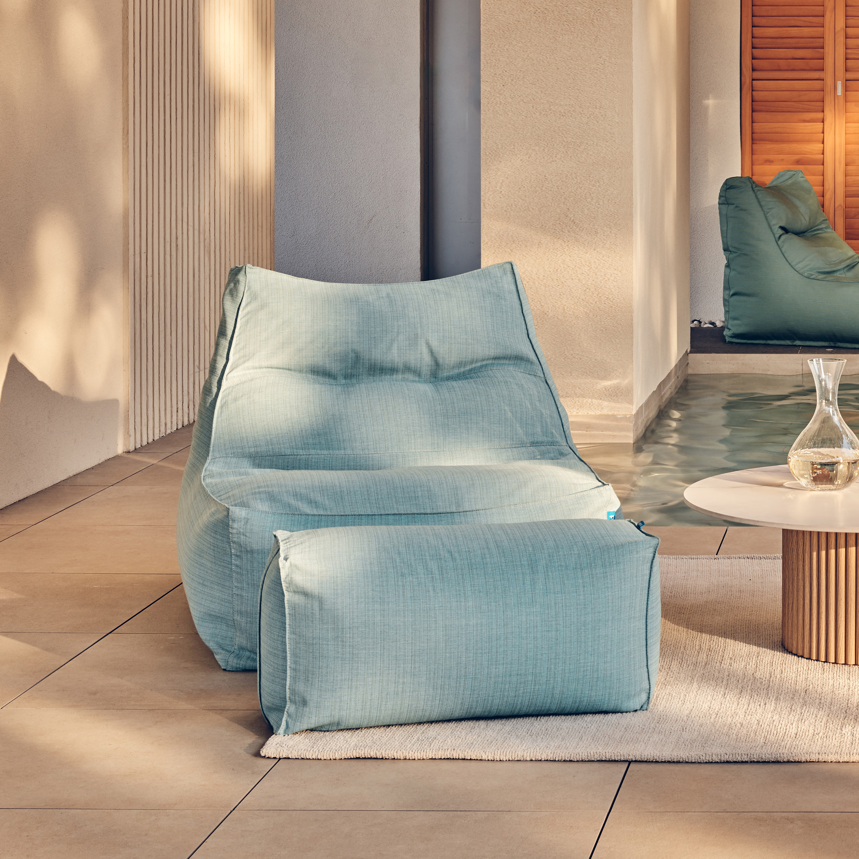 폴리몰리 빈백소파 1인용 대형 607R 실내외 겸용 좌식 쇼파 쿠션, 몰디브 블루 (메시속커버, 선택안함)