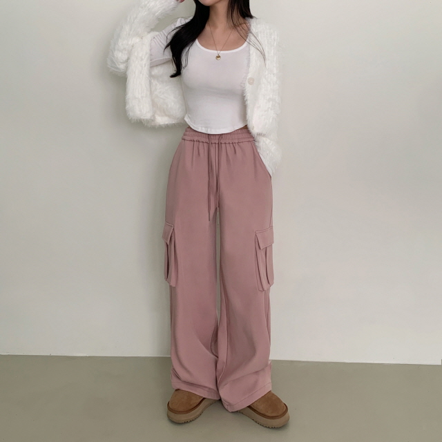 볼디즈 바스락 카고 포켓 핀치 와이드+조거 2way나일론 트레이닝 팬츠 봄 바지 상세 이미지 9