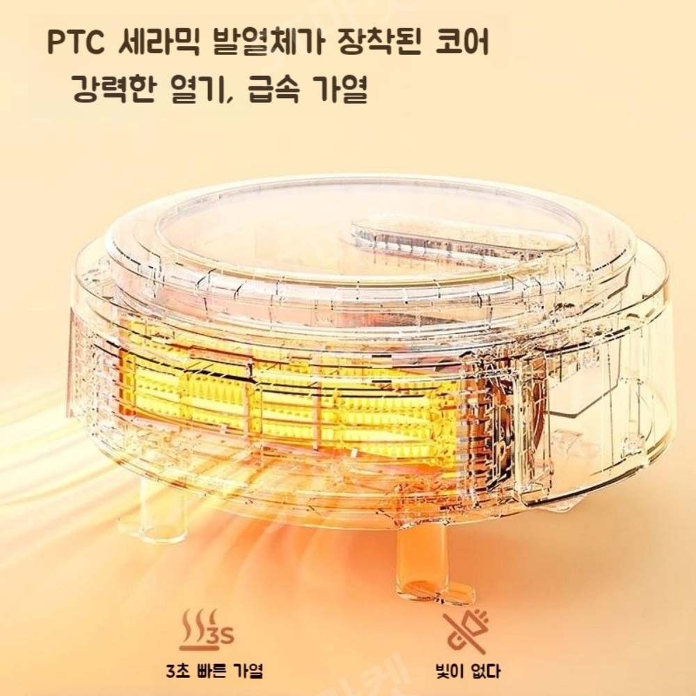 욕실 벽걸이 히터 욕실온풍기 전열기 가정용 방수 3단 온도조절 UVC 살균보관함 이미지 3