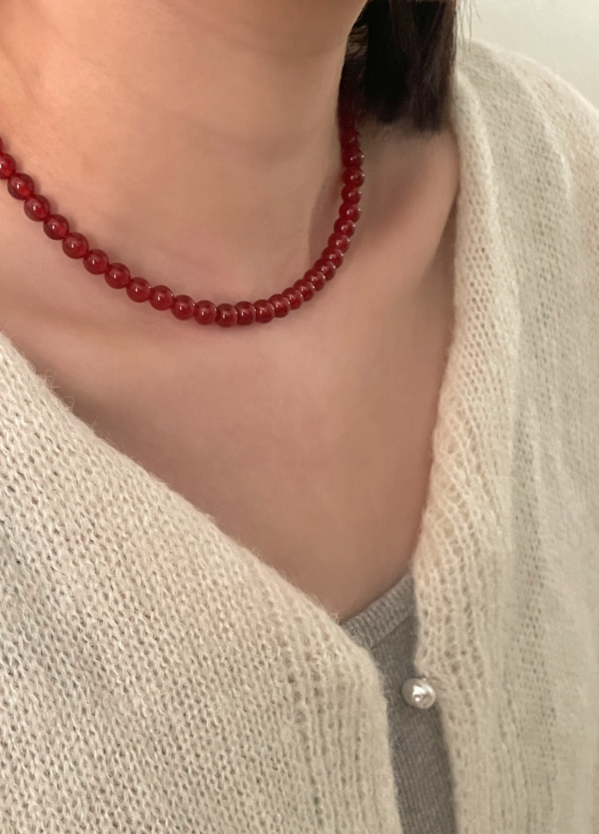 (당일배송)누브 레드 원석 오닉스 목걸이[925 silver] 상세 이미지 6