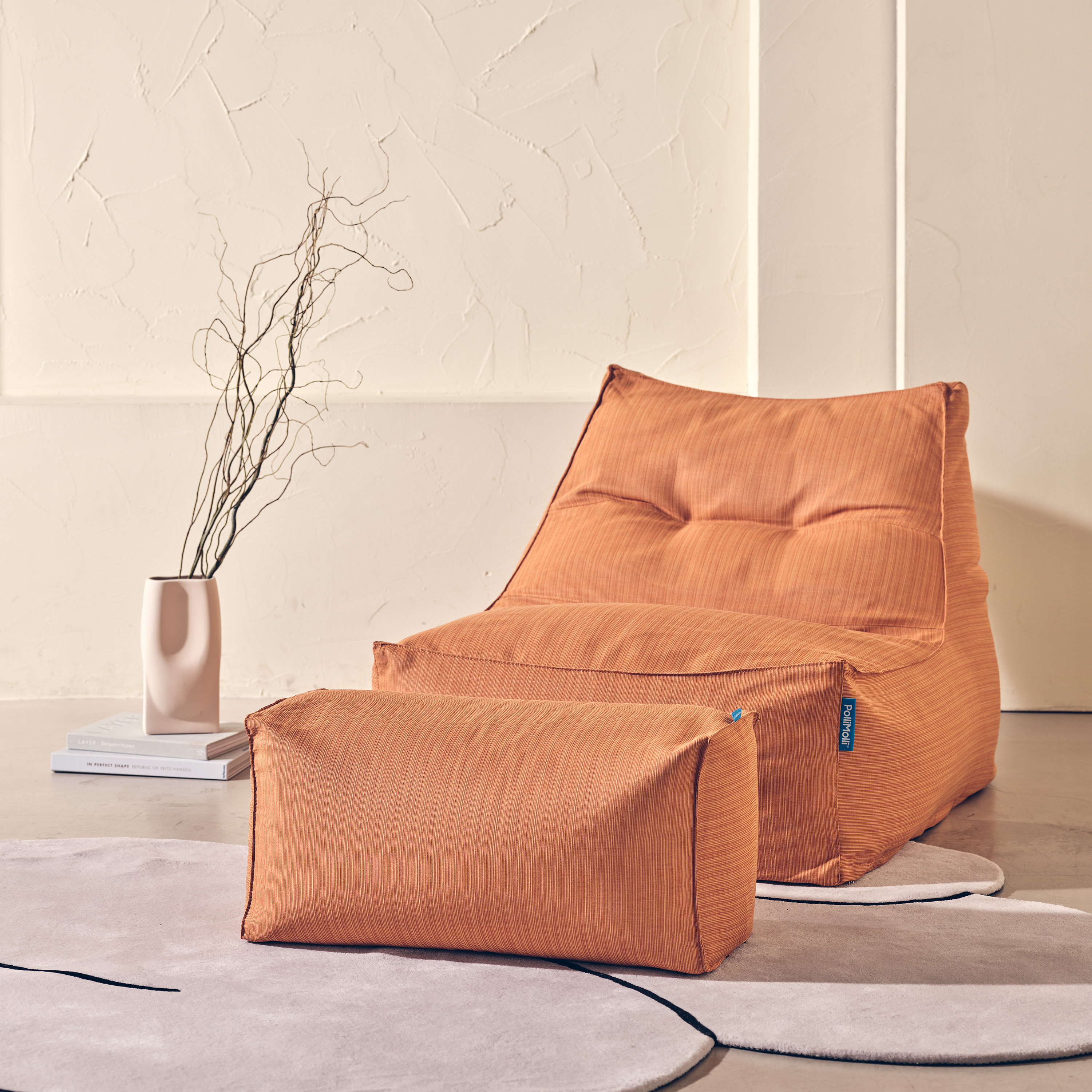 폴리몰리 빈백소파 1인용 대형 607R 실내외 겸용 좌식 쇼파 쿠션, 니스 오렌지 (메시속커버, 선택안함)