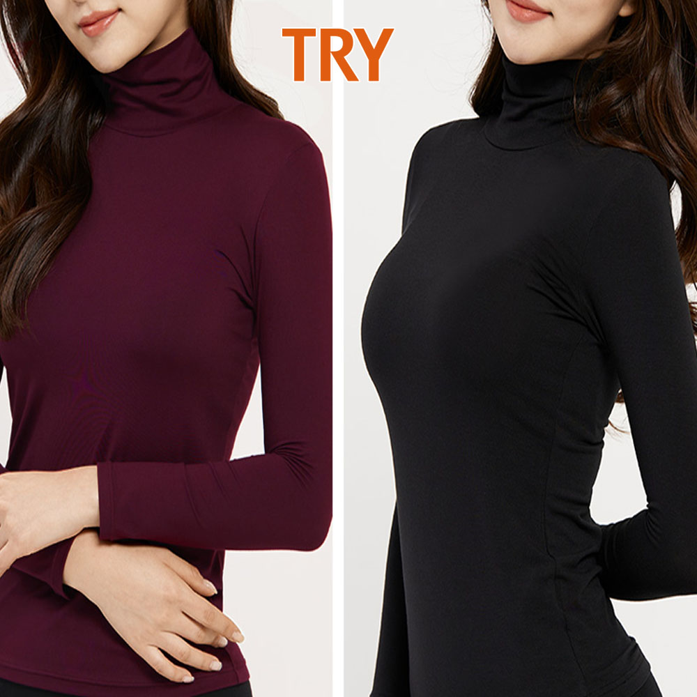 트라이 여성목폴라내의 여성내복 발열내의 상의 히트업플러스 국내산 이미지 4