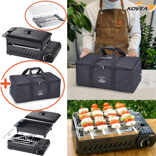 코베아 구이바다 M 블랙+꼬치그릴+블랙 가방 풀세트 버너 세라믹