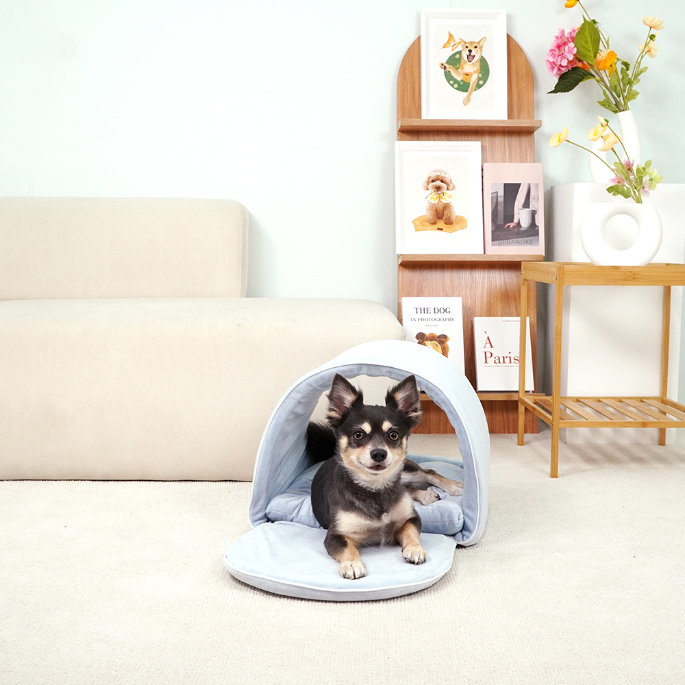개과천선 레바 강아지 워머 동글이 하우스 애견집 반려동물 동굴 극세사 숨숨집 고양이 이미지 6