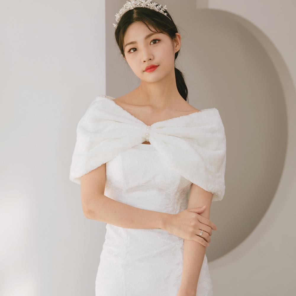 릴리드레스 신부망토 웨딩 퍼볼레로 드레스숄 망토 케이프 - 상품 이미지