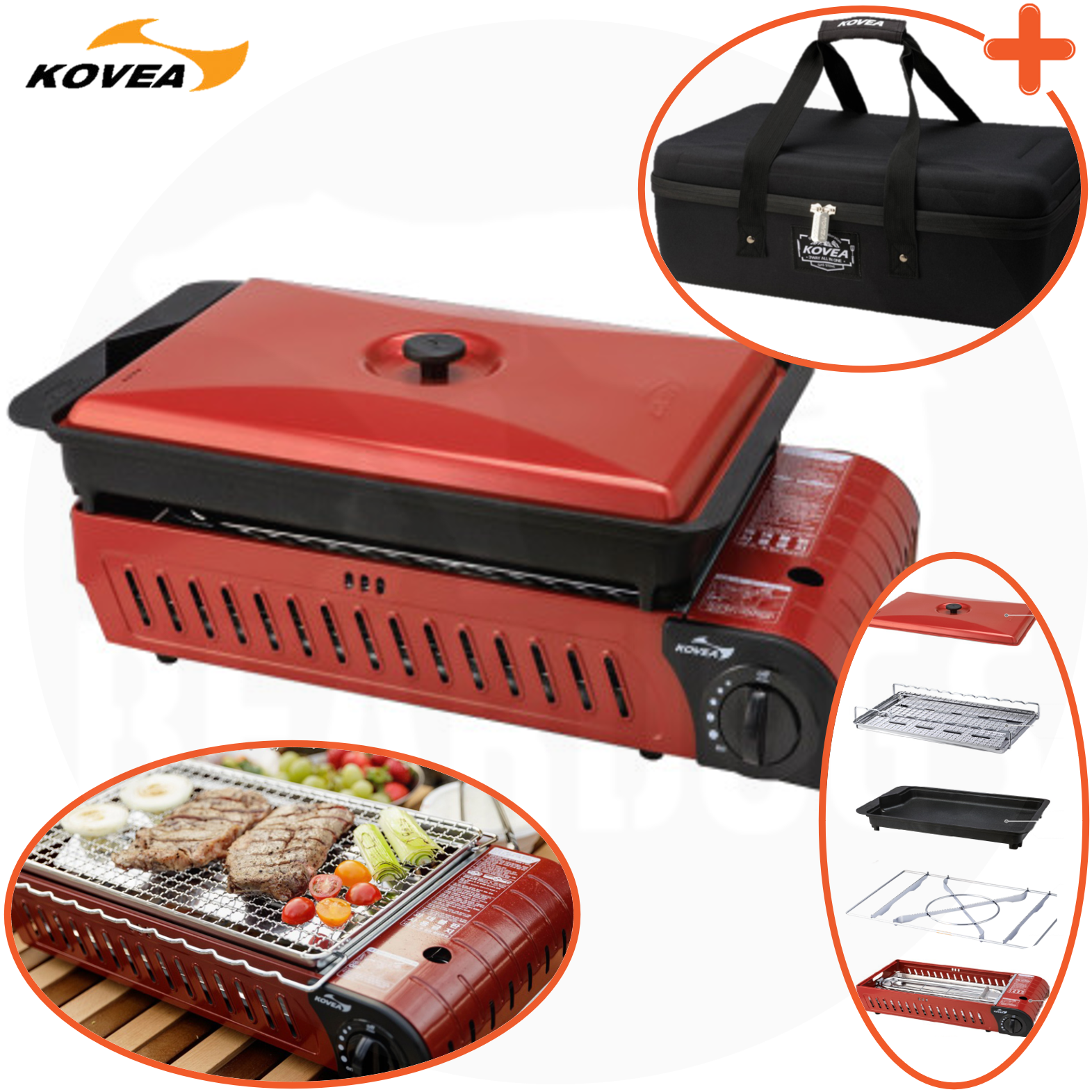 코베아 구이바다 L 레드+석쇠그릴+레디션 하드가방 풀세트 버너 부르스타