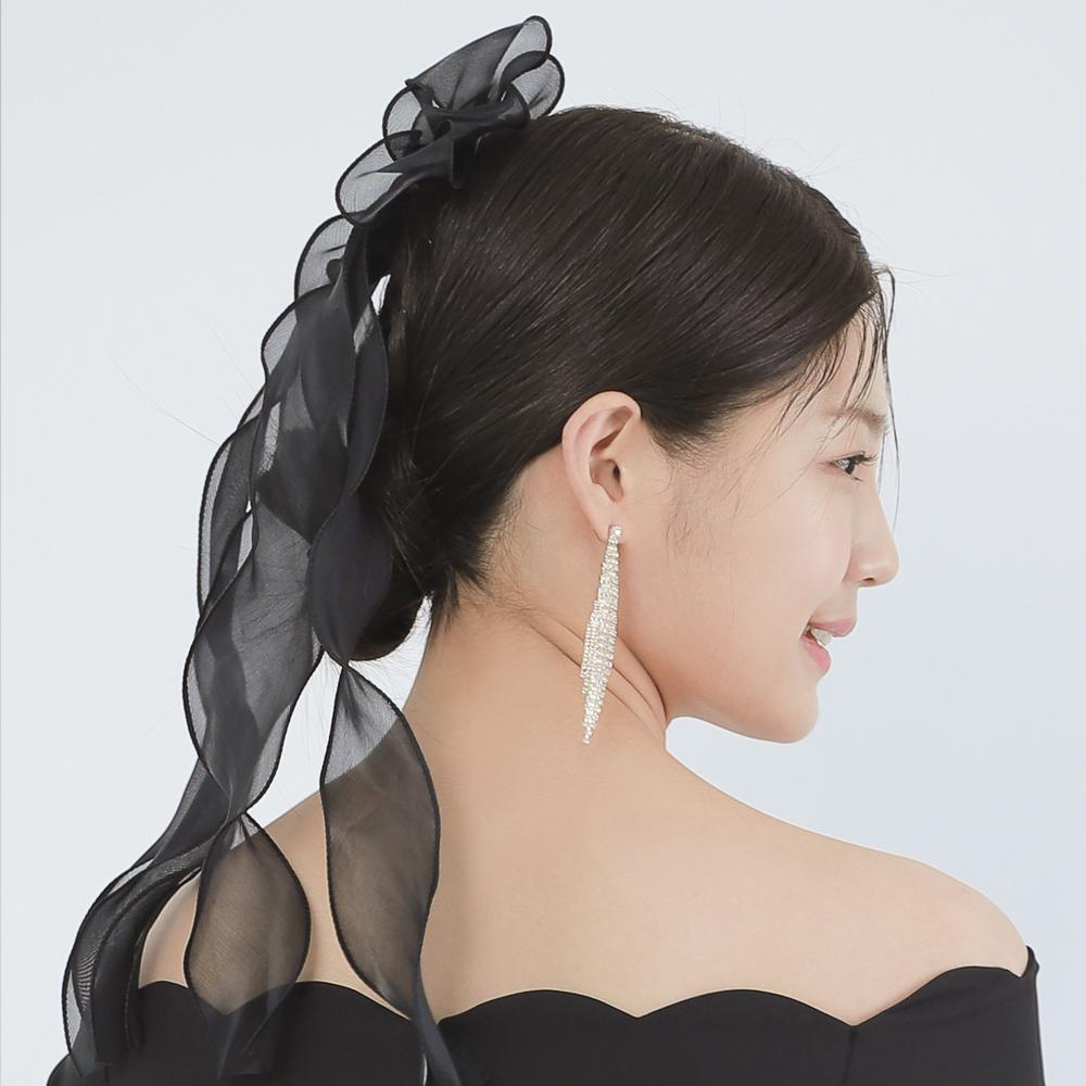 마리포사 3단 리본 헤어핀 LAH47 셀프웨딩 헤어장식 - 상세 이미지 3